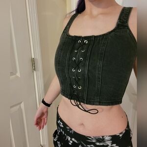 Wild Fable Denim Corset Top XS